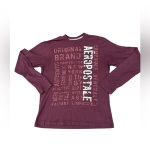 Men’s Aeropostale Maroon Graphic Long Sleeve Tee EUC Size Large